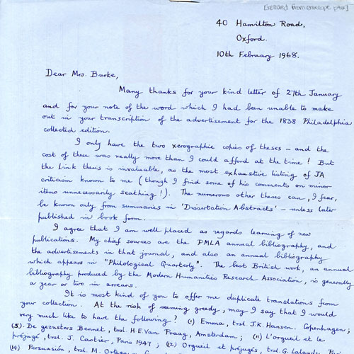 A handwritten letter on lined paper written in blue ink and cursive.